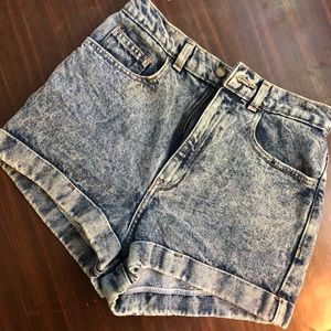 american apparel high waist denim shorts